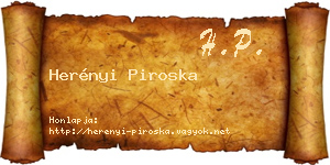Herényi Piroska névjegykártya